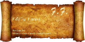 Fáy Fanni névjegykártya