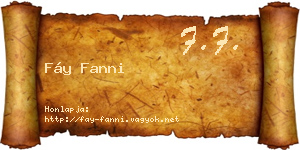 Fáy Fanni névjegykártya