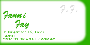 fanni fay business card